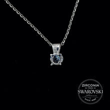 Load image into Gallery viewer, Sterling Silver & Swarovski Zirconia Solitaire Pendant Necklace