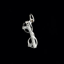 Load image into Gallery viewer, 9ct White Gold Diamond "Glasses / Spectacles" Pendant (0.01ct)
