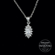 Load image into Gallery viewer, Sterling Silver & Swarovski Zirconia Marquise Cut Cluster Pendant Necklace