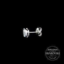 Load image into Gallery viewer, Sterling Silver & Swarovski Zirconia Oval Solitaire Stud Earrings- Gents or Pair