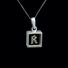 Load image into Gallery viewer, 9ct White Gold Resin & Floating Diamond Initial Pendants (0.15ct) Optional Chain