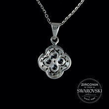 Load image into Gallery viewer, Sterling Silver & Swarovski Zirconia Art Deco Vintage Pendant Necklace