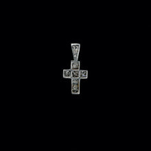 Load image into Gallery viewer, 9ct White Gold Princess Cut Diamond Cross Pendant (0.50ct)