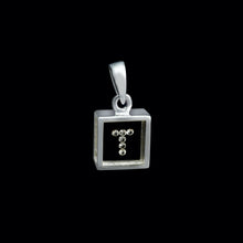 Load image into Gallery viewer, 9ct White Gold Resin & Floating Diamond Initial Pendants (0.15ct) Optional Chain