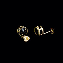 Load image into Gallery viewer, 9ct Yellow Gold Round Treated Sapphire Stud Earrings (6mm)