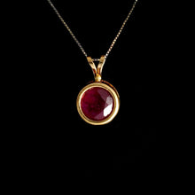 Load image into Gallery viewer, 9ct Yellow Gold Round Treated Ruby Pendant (7mm) - Optional Chain