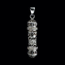 Load image into Gallery viewer, 9ct White Gold Unique Diamond Jewish Mezuzah Pendant (0.25ct)
