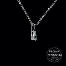 Load image into Gallery viewer, Sterling Silver & Swarovski Zirconia Pear Cut Solitaire Pendant Necklace