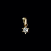 Load image into Gallery viewer, 9ct Yellow Gold Vintage 6 Claw Solitaire Diamond Pendant (0.30ct)