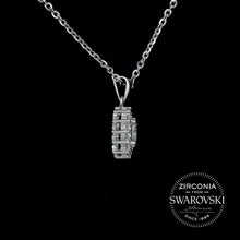 Load image into Gallery viewer, Sterling Silver & Swarovski Zirconia Oval Cut Cluster Pendant Necklace