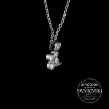 Load image into Gallery viewer, Sterling Silver & Swarovski Zirconia Upside Down Cross Pendant Necklace
