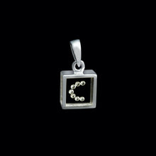 Load image into Gallery viewer, 9ct White Gold Resin & Floating Diamond Initial Pendants (0.15ct) Optional Chain