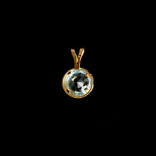 Load image into Gallery viewer, 9ct Yellow Gold Round Blue Topaz Pendant (6mm) - Optional Chain