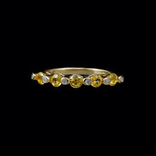 Load image into Gallery viewer, 14ct Yellow Gold 0.05ct Diamond & Citrine Eternity Ring (Size O)