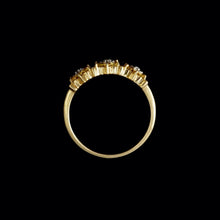 Load image into Gallery viewer, 9ct Yellow Gold 0.03ct Diamond & Citrine Trilogy Flower Ring (Size O)