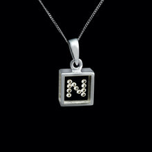 Load image into Gallery viewer, 9ct White Gold Resin & Floating Diamond Initial Pendants (0.15ct) Optional Chain