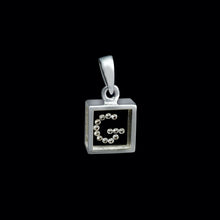 Load image into Gallery viewer, 9ct White Gold Resin & Floating Diamond Initial Pendants (0.15ct) Optional Chain