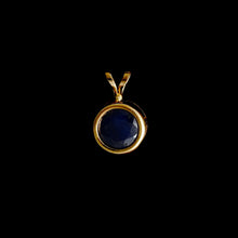 Load image into Gallery viewer, 9ct Yellow Gold Round Treated Sapphire Pendant (7mm) - Optional Chain