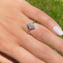 Load image into Gallery viewer, 9ct White Gold 0.25ct Marquise-Shaped Cluster Diamond Ring (Size P)