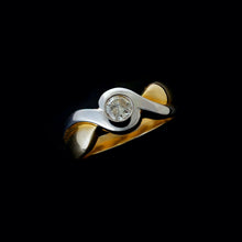 Load image into Gallery viewer, 9ct Yellow & White Gold 0.25ct Diamond Ring (Size Q)