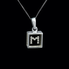 Load image into Gallery viewer, 9ct White Gold Resin & Floating Diamond Initial Pendants (0.15ct) Optional Chain
