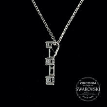 Load image into Gallery viewer, Sterling Silver & Swarovski Zirconia Trilogy Pendant Necklace