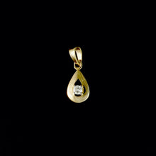 Load image into Gallery viewer, 9ct Yellow Gold Tear Drop Solitaire Diamond Pendant (0.10ct) - Optional Chain