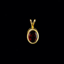 Load image into Gallery viewer, 9ct Yellow Gold Oval Garnet Pendant (8mm x 6mm) - Optional Chain