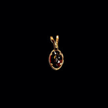Load image into Gallery viewer, 9ct Yellow Gold Oval Garnet Pendant (6mm x 4mm) - Optional Chain