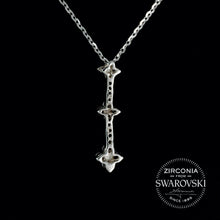 Load image into Gallery viewer, Sterling Silver & Swarovski Zirconia Trilogy Flower Pendant Necklace