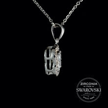 Load image into Gallery viewer, Sterling Silver & Swarovski Zirconia Art Deco Vintage Pendant Necklace