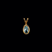 Load image into Gallery viewer, 9ct Yellow Gold Oval Blue Topaz Pendant (6mm x 4mm) - Optional Chain