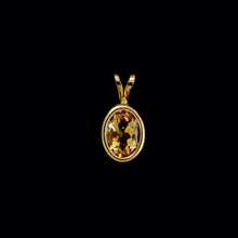 Load image into Gallery viewer, 9ct Yellow Gold Oval Citrine Pendant (8mm x 6mm) - Optional Chain