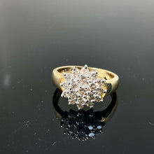 Load image into Gallery viewer, 9ct Yellow Gold 1.00ct Cluster Diamond Ring (Size N)