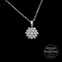 Load image into Gallery viewer, Sterling Silver & Swarovski Zirconia Round Cluster Pendant Necklace