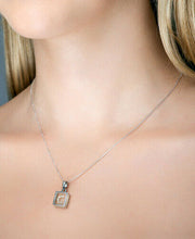 Load image into Gallery viewer, 9ct White Gold Resin & Floating Diamond Initial Pendants (0.15ct) Optional Chain