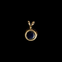 Load image into Gallery viewer, 9ct Yellow Gold Round Treated Sapphire Pendant (6mm) - Optional Chain