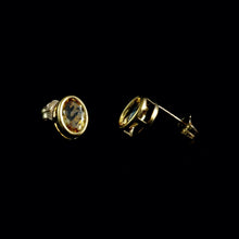 Load image into Gallery viewer, 9ct Yellow Gold Oval Citrine Stud Earrings (7x5mm)