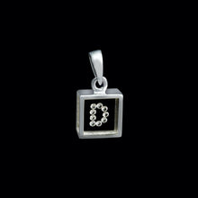 Load image into Gallery viewer, 9ct White Gold Resin & Floating Diamond Initial Pendants (0.15ct) Optional Chain