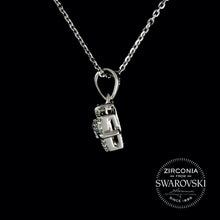 Load image into Gallery viewer, Sterling Silver & Swarovski Zirconia Art Deco Cluster Pendant & Chain Necklace