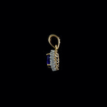 Load image into Gallery viewer, 9ct Yellow Gold Amethyst (5x4mm) & Diamond Pendant (0.10ct)