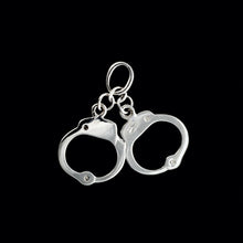 Load image into Gallery viewer, 9ct White Gold Diamond "Handcuffs" Pendant (0.02ct)