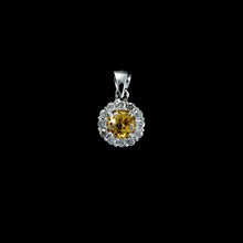Load image into Gallery viewer, 9ct White Gold Citrine & Diamond Pendant (0.32ct)