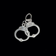 Load image into Gallery viewer, 9ct White Gold Diamond "Handcuffs" Pendant (0.02ct)