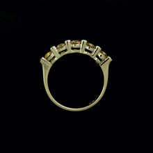 Load image into Gallery viewer, 14ct Yellow Gold 0.05ct Diamond & Citrine Eternity Ring (Size O)