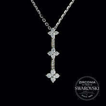 Load image into Gallery viewer, Sterling Silver & Swarovski Zirconia Trilogy Flower Pendant Necklace