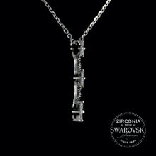 Load image into Gallery viewer, Sterling Silver & Swarovski Zirconia Trilogy Flower Pendant Necklace