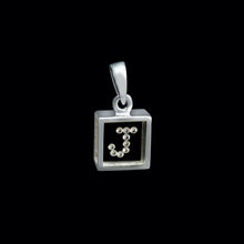 Load image into Gallery viewer, 9ct White Gold Resin & Floating Diamond Initial Pendants (0.15ct) Optional Chain