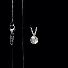Load image into Gallery viewer, 9ct White Gold Rubover Set Solitaire Diamond Pendant (0.10ct) - Optional Chain