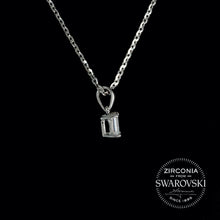 Load image into Gallery viewer, Sterling Silver & Swarovski Zirconia Emerald Cut Solitaire Pendant Necklace